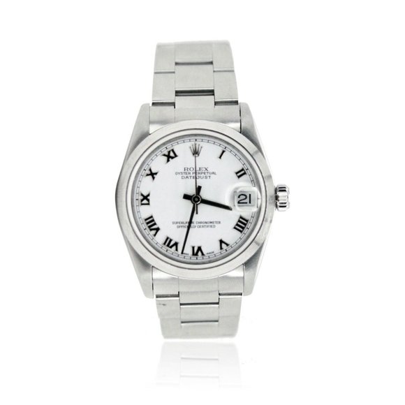 ROLEX DATEJUST LADIES WHITE ROMAN DIAL STAINLESS STEEL SMOOTH OYSTER WATCH 78240 - Picture 2 of 9